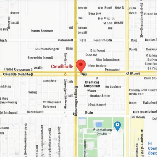 Digital map highlighting Tucson local businesses with optimization indicators.