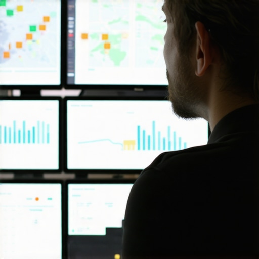 A person reviewing local search rankings and map data on computer screens.
