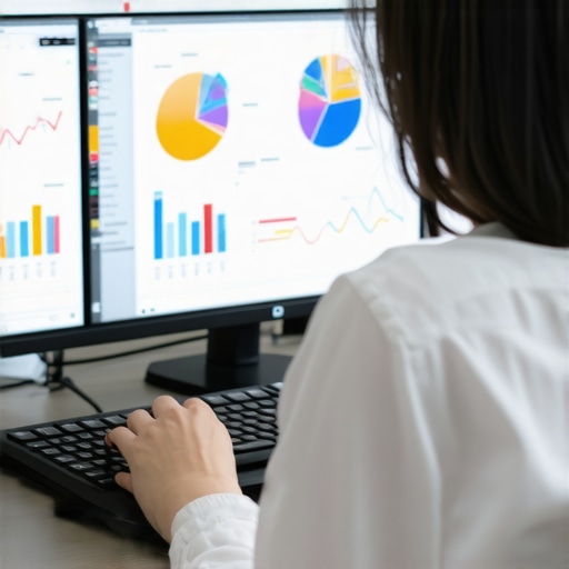 A person analyzing local SEO data on a digital dashboard, representing ongoing optimization efforts.