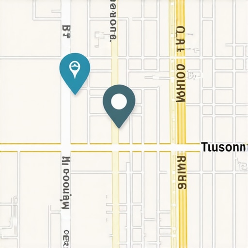 Map of Tucson highlighting local SEO efforts and business locations