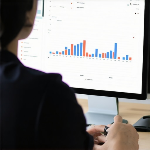 Person analyzing SEO data on a computer for local Tucson maps management.