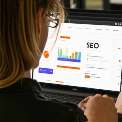Professional analyzing Tucson local SEO tools SEO analyst reviewing local Tucson SEO metrics on a computer