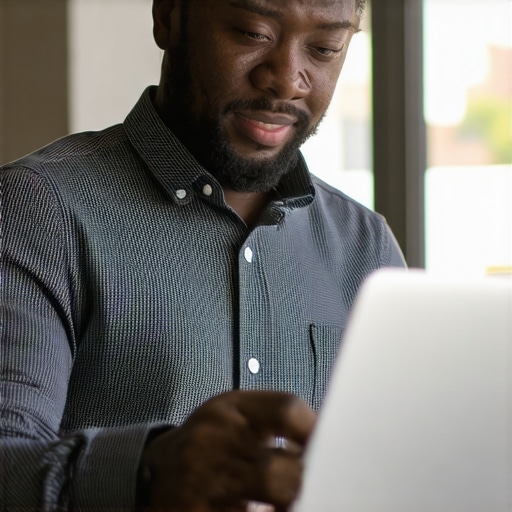 Business owner analyzing Tucson Google Business Profile on a laptop