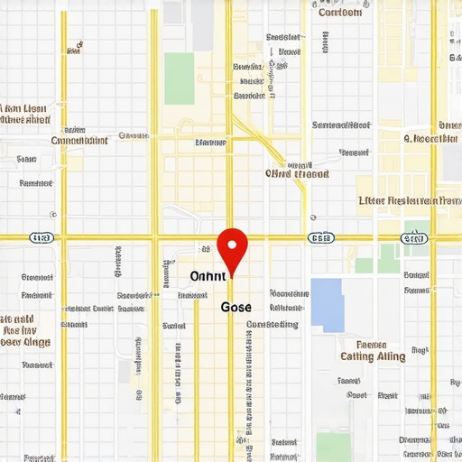 Map displaying correctly cited Tucson business locations with zoomed-in view