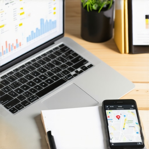 A workspace with tools and devices to monitor and manage Tucson local SEO and maps rankings.